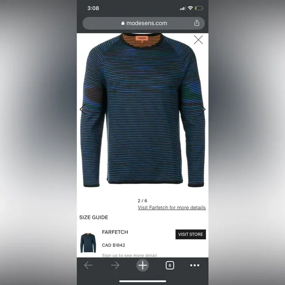 SOLD Missoni Cashmere Blend Reversible Striped Sweater - Picture 8 of 8